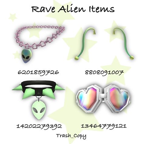 Alien Roblox Avatar, Roblox Item Codes, Roblox Items Codes, Roblox Codes Accessories, Roblox Accessories Codes, Cyberpunk Accessories, Roblox Accessories, Roblox Items, Coding Websites