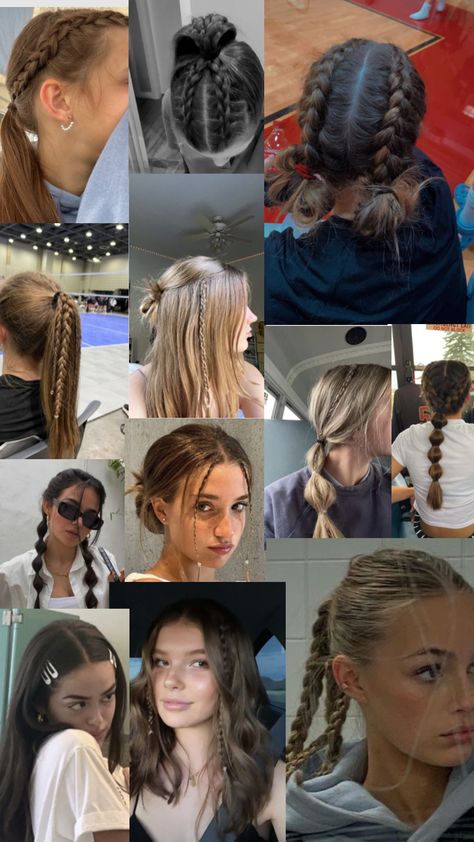 #hairstyles #hairstyleinspo #back2school Friday School Hairstyles, Country Hairstyles For School, Best Hair Styles For School, Cute Hair For Baseball Game, Competitive Dance Hairstyles, Game Day Updos, Hairstyles For A Hoodie, Homecoming Game Hairstyles, Hairstyles For Gym At School