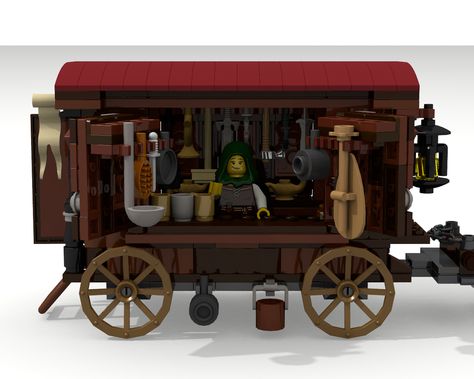 LEGO IDEAS - Product Ideas - Medieval Peddler Medieval Peddler, Alchemist Workshop, Lego Skyrim, Lego Dnd, Lego Printables, Lego Tree, Medieval Theme, Lego Pirates, Lego Halloween