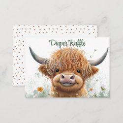 Green floral Highland cow Diaper Raffle Highland Cow Baby Shower Theme Boy, Cow Baby Shower Theme, Cow Baby Shower Invitations, Floral Highland Cow, Chelsea Baby, Highland Cow Baby, Cow Baby Shower, Cow Baby Showers, Western Birthday Party