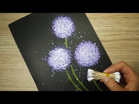 Dandelion Painting, Painting Flowers Tutorial, Crafts Easter, Simple Acrylic Paintings, Painting Flowers, Home Diy Projects, Diy Canvas Art Painting, Painting Lessons, Flower Art Painting