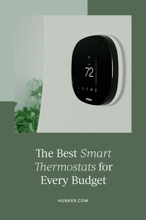 Check out our picks of the best smart thermostats for every type of household. #hunkerhome #thermostat #thermostatideas #bestthermostat #homethermostat Smart Air Conditioner, Touch Screen Design, Touch Screen Interface, Apple Home, Google Nest, Smart Technology, Smart Thermostats, Environmental Design, Smart Technologies