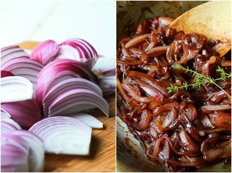 How to Make the BEST Caramelized Onions Best Caramelized Onions, Cast Iron Recipes Dinner, Caramelized Onions Recipe, Red Onion Recipes, Balsamic Onions, Carmelized Onions, Healthy Recipes Clean, Catering Ideas Food, Potato Onion