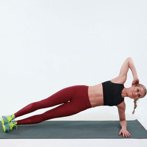 Side Plank With A Twist Skiing Workout, Forward Head Posture Exercises, Ab Diet, Forward Head Posture, Lower Belly Workout, Six Pack Abs Workout, Abs Exercises, Abs Workout Video, Exercise Inspiration