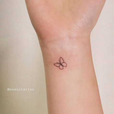 Dainty Wrist Tattoos For Women Words, Simple Butterfly Tattoo Wrist, Small Wrist Butterfly Tattoos, Small Inside Wrist Tattoos For Women, Simple Tattoos On Wrist, Wrist Tattoos For Women Butterfly, Tiny Tattoos Wrist, Small Inner Wrist Tattoo, Tiny Wrist Tattoos With Meaning