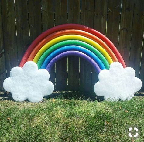 Pool Noodle Rainbow, Jamie Kelly, Rainbow Theme Classroom, Pool Noodle Crafts, Trolls Birthday Party, Diy Rainbow, Pool Noodle, Preschool Graduation, Rainbow Birthday Party