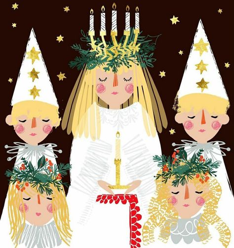 Saint Lucia Day | December 13th | Winter | helenblackdesigns Saint Lucia Day, Santa Lucia Day, St Lucia Day, Swedish Christmas, Saint Lucia, Festival Of Lights, Religious Christmas, Santa Lucia, Magical Christmas