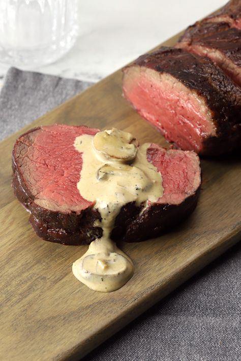 Easter Beef Tenderloin, Beef Tenderloin For A Crowd Christmas Dinners, Whole Tenderloin In The Oven, Beef Tenderloin With Mushroom Sauce, Crock Pot Beef Tenderloin, Slow Roasted Beef Tenderloin, Slow Roasted Beef, Beef Tenderloin Roast Recipes, Roasted Beef Tenderloin