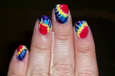 Amber did it!: OMG, Tie Dye! Tie Dye Tutorial, Acrylic Tutorials, Tie Dye Nails, How To Tie Dye, 4th Of July Nails, July Nails, Nail Art Hacks, Chrome Nails, How To Do Nails