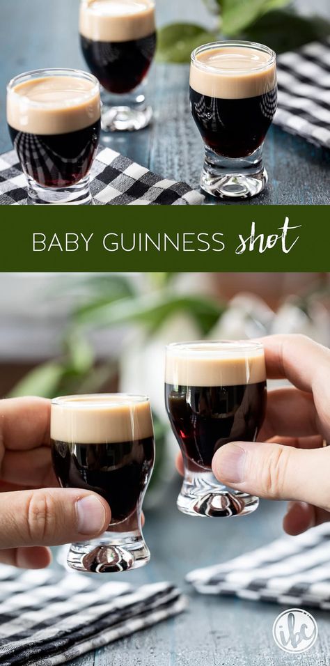 How to Make a Baby Guinness Shot #shot #shooter #babyguinness #baileys #kahlua #drink #minibeer #shotrecipe Mini Beer Shots, Bailey Shots, Baby Guinness, Beer Shot, Unique Cocktail Recipes, Cake Shots, Jelly Shots, Fall Cocktails Recipes, Guinness Beer