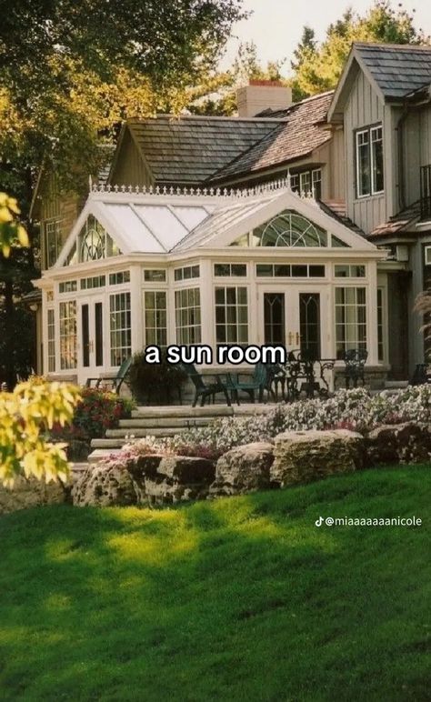 Conservatory Design, Front Facade, Sunroom Designs, Roof Styles, Pool House, House Designs Exterior, House Front, My Dream Home, Outdoor Living Space