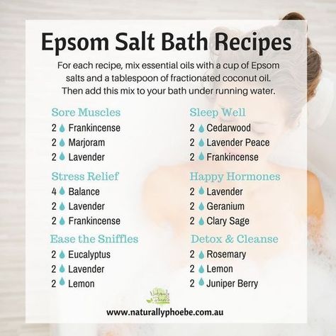 Essential Oil with epsom salt. DIY beauty Epsom Salt Bath Recipe, Bath Salts Recipe, Bath Salts Diy, Săpunuri Handmade, Epsom Salt Bath, Salt Bath, Bath Recipes, Diy Essentials, Essential Oils Bath