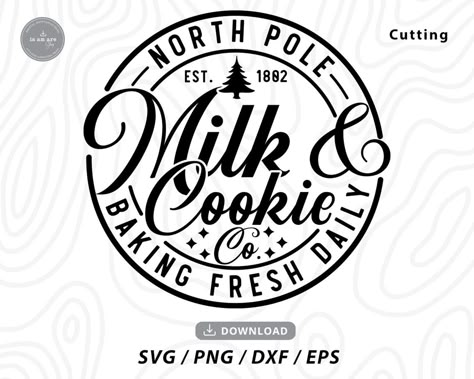 North Pole Milk Cookie Co Svgchristmas Sign Svgnorth Pole - Etsy North Pole Milk And Cookie Co Svg, Christmas Cookie Svg, Cookies For Santa Svg, Christmas Svg Files Free, Christmas Sign Svg, Dollar Store Christmas Crafts, Pole Nord, Cricut Christmas, Dollar Store Christmas