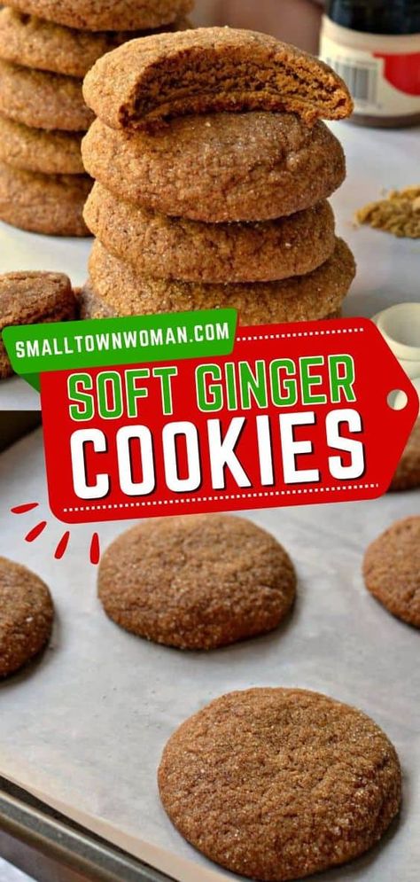 Easy Homemade Crackers, Recipe For Gingerbread, Cookies Soft And Chewy, Easy Gingerbread Cookies, Best Gingerbread Cookies, Soft Ginger Cookies, Ginger Cookie Recipes, Chewy Gingerbread Cookies, Cookie Exchange Recipes