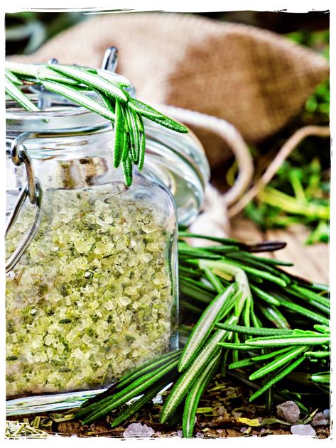 Lisa Viger Gotte Rosemary Gifts, Seasoning For Vegetables, Rosemary Salt Recipe, Rosemary Salt, Vegetable Seasoning, Spice Mixes, Gifts Diy, How To Make Your, Sea Salt