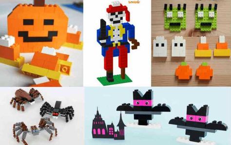 Halloween Legos, Lego Halloween Costumes, Lego Haunted House, Lego Pumpkin, Halloween Lego, Lego Diy Crafts, Easy Lego Creations, Lego Halloween, Lego Challenge