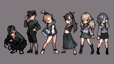 Pixel Art Characters Base, Pixel Art Character Design, Pixel Base, How To Pixel Art, Konosuba Wallpaper, Video Game Sprites, Piskel Art, Pixel Characters, Arte Grunge