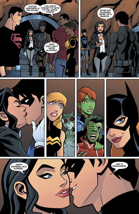 Young Justice issue #20 page 2 #YoungJustice #Nightwing Young Justice Invasion, Young Justice Comic, Nightwing And Batgirl, Young Justice League, Nightwing And Starfire, Batman And Catwoman, Tim Drake, Dc Memes, Jason Todd