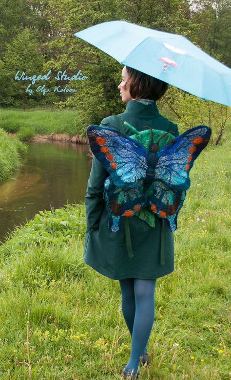 We Create Butterfly Backpacks That Will Make You Feel Like Flying Gremlin Energy, Bug Backpack, Butterfly Backpack, Butterfly Bag, Fairy Crown, Butterfly Bags, Diy Butterfly, Backpack Pattern, Blue Wings