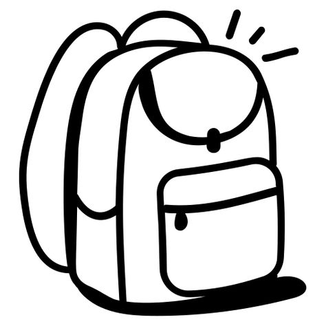 Backpack Doodle, Backpack Vector, Backpack Icon, Backpack Drawing, Backpack Art, Web Fonts, Black Icon, Backpack Free, Outline Drawings