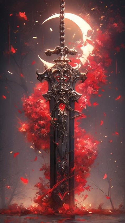 Demonic Greatsword, Broadsword Concept Art, Greatsword Dnd, Greatsword Concept Art, Anime Greatsword, Greatsword Design, Magic Swords Fantasy, Magic Greatsword, Greatsword Art