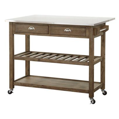 Kitchen Islands & Carts - Walmart.com Stainless Steel Kitchen Cart, White Marble Kitchen, Industrial Style Home, Rolling Kitchen Island, Kitchen Island Bar, Kitchen Island Cart, Gorgeous Kitchens, Kitchen Roll, Kitchen Marble