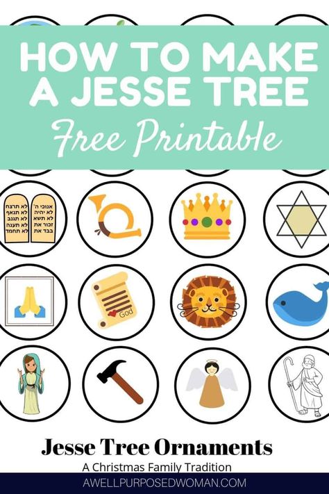 How To Make A Jesse Tree, Jesse Tree Advent Printable, Free Jesse Tree Printable Ornaments, Diy Nativity For Kids, Printable Jesse Tree Ornaments, Jessie Tree Ornaments Free Printable, Jesse Tree Bulletin Board, Diy Jesse Tree Ornaments, The Jesse Tree