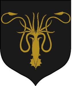 House-Greyjoy-Main-Shield The Iron Islands, Houses Of Westeros, Iron Islands, House Greyjoy, Kraken Logo, Squid Tattoo, Game Of Thrones 3, Valar Dohaeris, Flag Icon