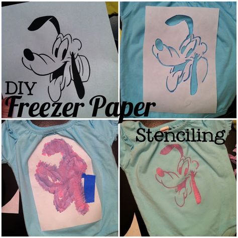 Like the rest of the world, it seems, I've been enjoying Pinterest.  And my latest Pinterest-induced crafting interest? Let me just tell ... Shirt Stencil, Make Your Own Stencils, Freezer Paper Stenciling, Diy Disney Shirts, Paint Shirts, Freezer Paper, Diy Disney, Disney Ideas, Disney Clothes