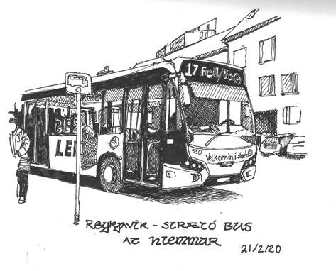 Bus Reference Drawing, Bus Perspective, Bus Stop Drawing, Bus Sketch, Toronto Tattoo, Bus Drawing, Copic Marker Drawings, Avengers Drawings, Bus Art