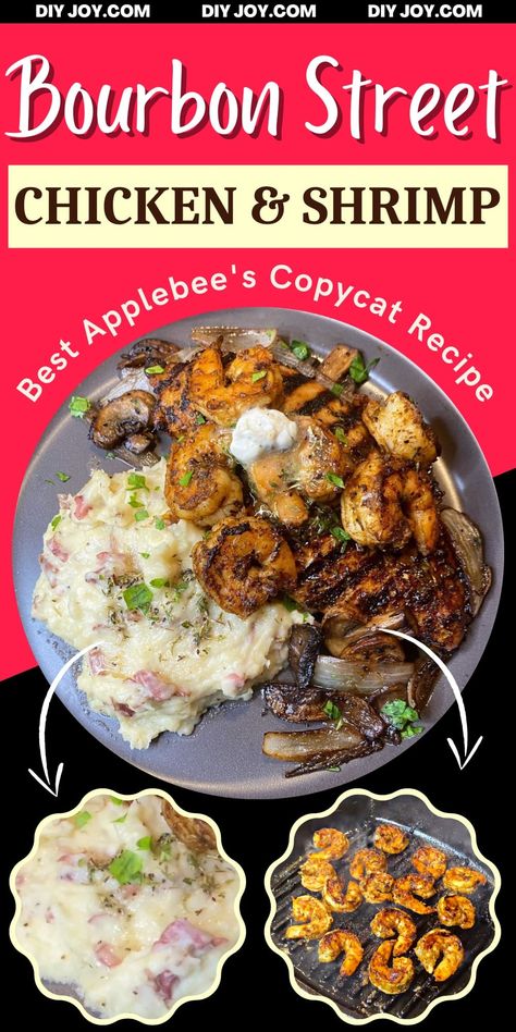 Burbon Chicken And Shrimp Applebees Recipe, Applebee's Copycat Recipe, Applebees Bourbon Street Steak Recipe, Bourbon Street Chicken Applebees, Applebees Bourbon Street Chicken And Shrimp Recipe, Copycat Bourbon Street Chicken, Applebee’s Recipes, Applebees Bourbon Chicken, Applebees Chicken And Shrimp