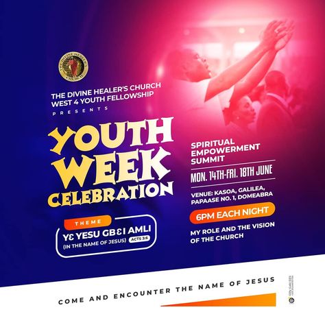 Youth Week Flyer Design, Cupcake Png, Jesus Background, Church Media Design, Concert Flyer, Flyer Design Layout, Circle Logo Design, Church Poster Design, Youth Programs