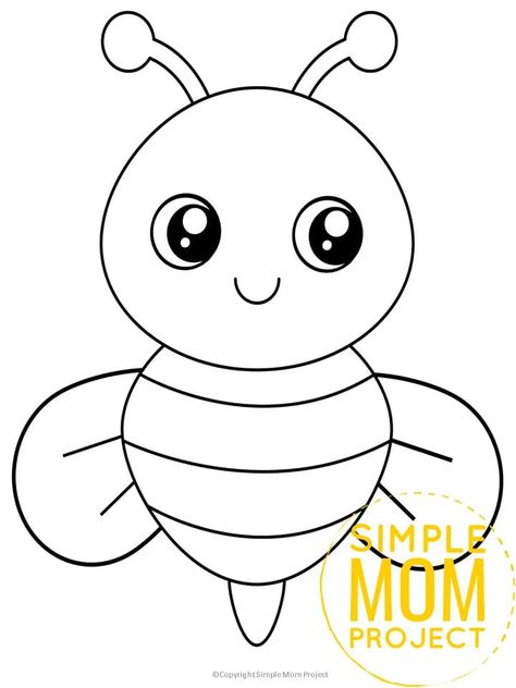 Bug Templates Free Printable, Cute Bugs Drawing, Bumblebee Template, Insect Drawing Simple, Bumble Bee Template, Bee Patterns Printable, Bug Template, Insects Drawing, Honey Bee Drawing