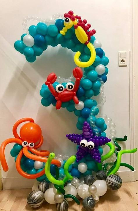 Nemo Party Decorations, Fish Balloon, Octonauts Birthday Party, Nemo Birthday Party, Nemo Birthday, Ocean Birthday Party, Shark Themed Birthday Party, Mermaid Birthday Party Decorations, Mermaid Theme Birthday Party