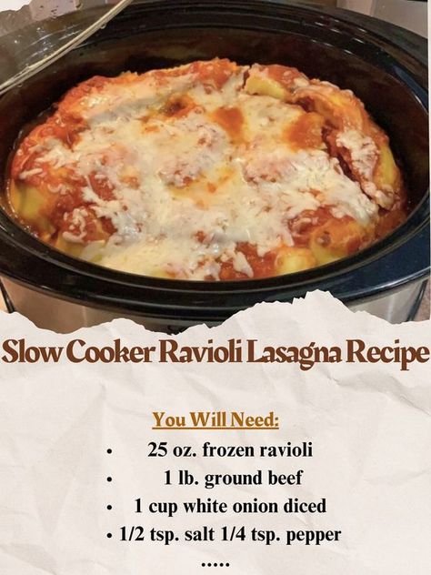 Slow Cooker Ravioli Lasagna, Ravioli Lasagna Recipe, Slow Cooker Ravioli, Crockpot Ravioli, Ravioli Lasagna, Recipes Slow Cooker, Italian Comfort Food, Comfort Dishes, Crockpot Recipes Slow Cooker