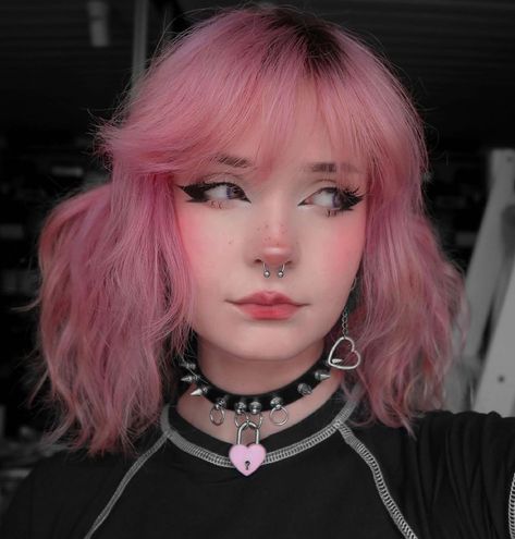 Egirl Makeup Pink, Pink Egirl Makeup, Egirl Makeup Goth, Egirl Makeup Looks, Goth Makeup Looks, Pastel Goth Makeup, E Girl Makeup, Egirl Makeup, Drag Make-up