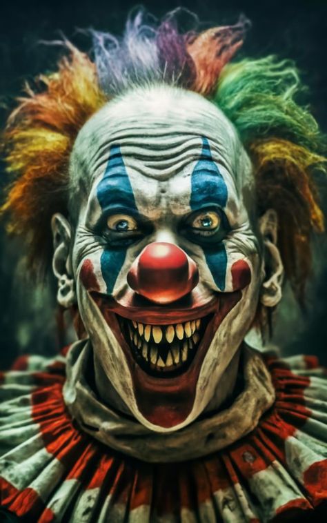 Clown World, Fantasy Look, Evil Clown Tattoos, Clown Images, Demonic Possession, Scary Clown Makeup, Carnival Art, Clown Face, Dark Circus