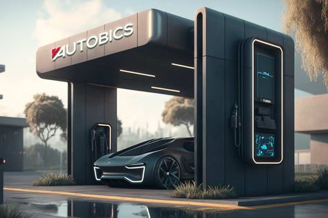 The Future of EV Charging Stations: What's Coming Next Ev Charging Station Design Architecture, Ev Charger Station Design, Ev Charging Station Design, Car Detail Shop, Car Charging Station, Electric Station, Fuel Station, Electric Charging Stations, Car Wash Business