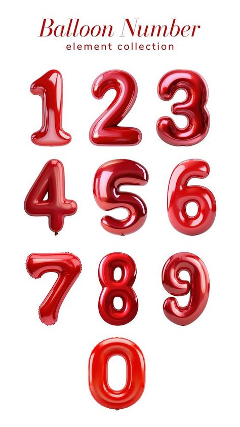 Red number balloon design element set | free image by rawpixel.com / Teddy Balloon Numbers Drawing, Canva Numbers Element, Food Birthday Party, Yea Party, Celebration Food, Number Drawing, Food Birthday, Celebration Birthday, Birthday Party Food