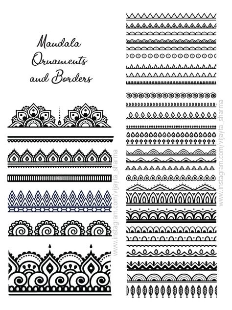 Mandala Fillers Patterns, Doodle Fillers, Mandala Fillers, Mandala Border, Geometrical Border, Mandala Inspiration, Straight Line Designs, Doodle Borders, Zen Doodle Patterns