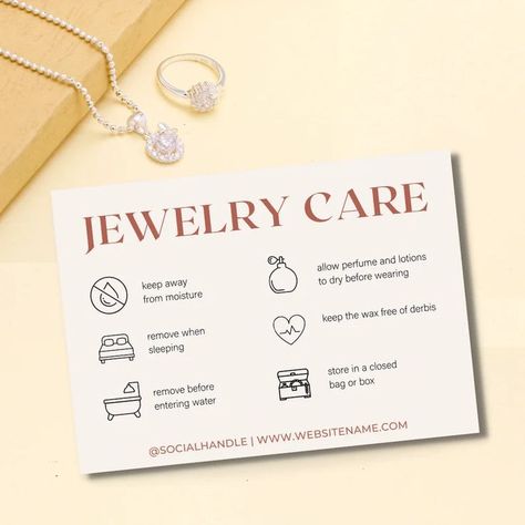 Jewelry Business Card, Jewelry Care Card, Jewelry Packaging Design, Red Garnet Earrings, Small Business Packaging Ideas, Card Templates Printable, Thank You Card Design, Earrings Classic, Packing Jewelry