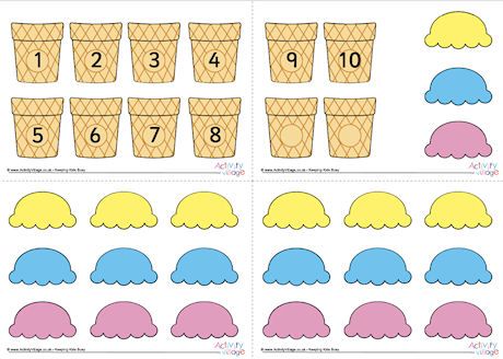 Ice Cream Counting Printable Ice Cream Counting, Summer Math Worksheets, Ice Cream Printable, Strawberry Pictures, Dot To Dot Puzzles, Summer Worksheets, Maths Worksheets, Summer Math, Counting Worksheets