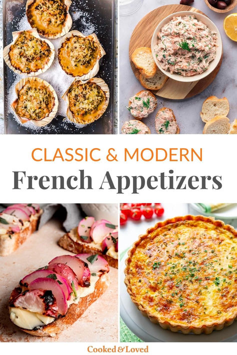 Whether you're hosting a French-themed dinner party or simply want to elevate your canapes, these French appetizer recipes are sure to impress. From the luxurious taste of cheese in Gougères to the delicate sophistication of Ratatouille Tartlets, there's a variety of choices that cater to all tastes. via @irena_macri French New Years Eve Dinner, Appetizers Fancy Dinner, Typical French Dinner, Simple French Appetizers, Easy Dinner Party Starters, French Fall Recipes, Authentic French Appetizers, French Themed Appetizers, Wine Party Food Ideas