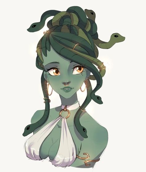 art by @livish.art on insta. Medusa Gorgon, Medusa Art, Greek Mythology Art, Mythology Art, Mythical Creatures Art, Girls Cartoon Art, Art Challenge, Creature Art, Cartoon Art Styles