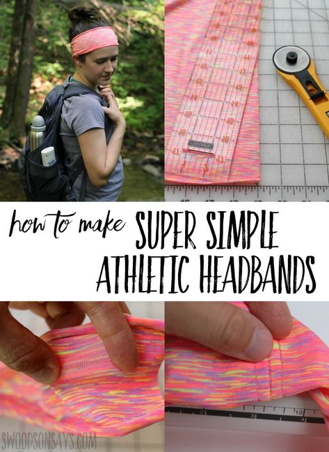 The easiest headband tutorial ever! 3 seams and you're done, click through and see how to sew this athletic headband. Perfect for hiking and working out - in a post sponsored by Tom's of Maine. #ad #sewing #sewingwithknits #sewingtutorials Sewing Headbands, Simple Headbands, Headband Tutorial, Athletic Headbands, Trendy Sewing, Baby Turban, Beginner Sewing, Beginner Sewing Projects Easy, Leftover Fabric