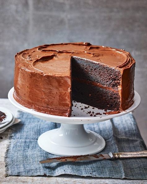 Cake Recipes Uk, Amazing Chocolate Cake Recipe, Afternoon Tea Recipes, Devils Food Cake, Tasty Chocolate Cake, Delicious Magazine, Chocolate Cheese, Devils Food, Best Chocolate Cake