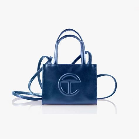 Telfar Bags, Pool Bags, Cotton Drawstring Bags, Bags Logo, Metallic Blue, Mini Purse, Party Bag, Small Crossbody Bag, Everyday Bag