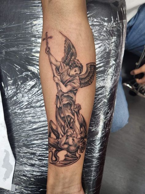 Michael Archangel Tattoo, Saint Michael Tattoo, St Michael Tattoo, Michael Tattoo, St Michael Archangel, Archangel Tattoo, Michael Archangel, Tattoo Traditional, Saint Michael