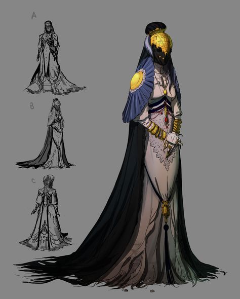 ArtStation - Madam Lich, Vencenza Surprise Veiled Dnd Character, Empress Concept Art, Sci Fi Empress, Cult Character Design, Empress Character Design, Sun Armor, Sun Outfit, Fantasy Inspiration, Fantasy Clothing