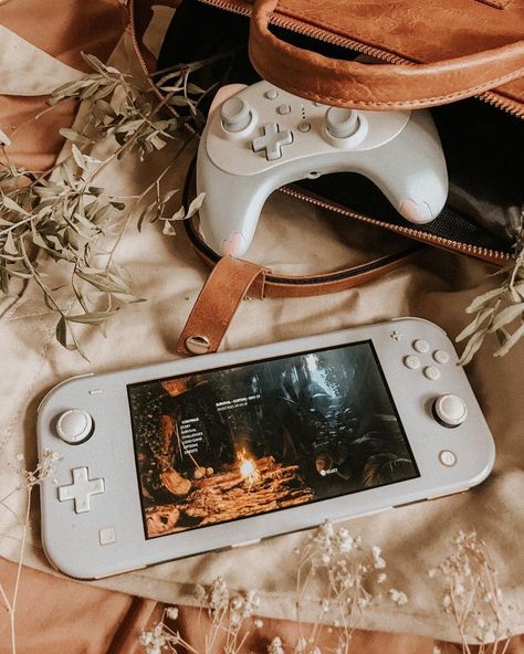 Gaming Switch Aesthetic, Cozy Video Games, Cute Gaming Setup, Aesthetic Nintendo, Gaming Setup Aesthetic, Nintendo Switch Aesthetic, Switch Aesthetic, Nintendo Lite, Gamer Aesthetic